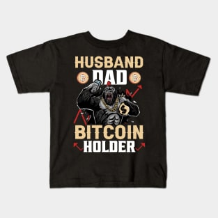 Husband Dad Bitcoin Holder Funny Crypto Gift for Men Kids T-Shirt